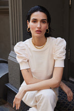 Load image into Gallery viewer, The Just Enough Puff Short Sleeve Sweatshirt in Cream
